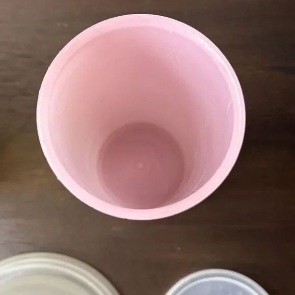 Vtg Yellow Tupperware Quick Shake Mix Container Shaker w/ Lid & Pink Tumbler - Picture 9 of 10